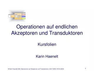 operationen auf endlichen akzeptoren und transduktoren