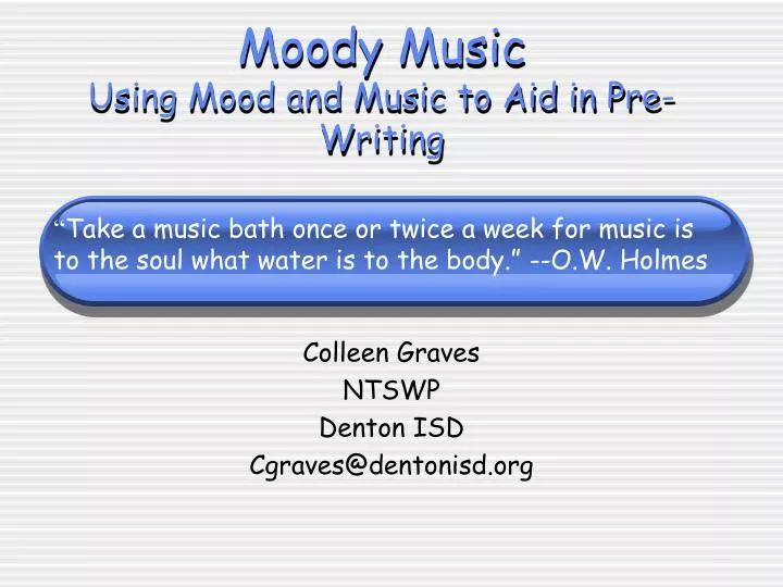 moody music using mood and music to aid in pre writing