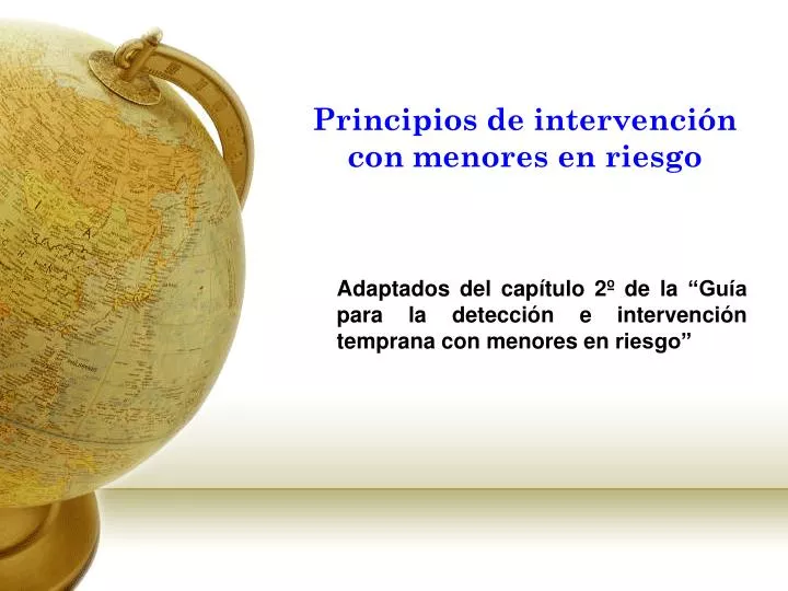 principios de intervenci n con menores en riesgo