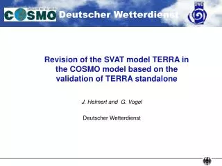 Revision of the SVAT model TERRA in the COSMO model based on the validation of TERRA standalone