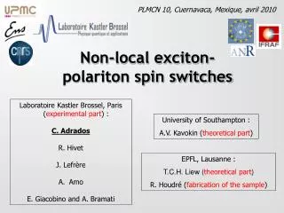 Non-local exciton-polariton spin switches