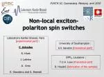 All-Optical Spin Switches Using Non-Local Exciton-Polariton Dynamics in Semiconductor Microcavities - slide 1