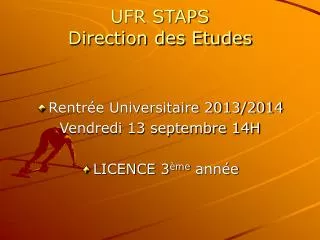 ufr staps direction des etudes