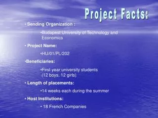 Project Facts: