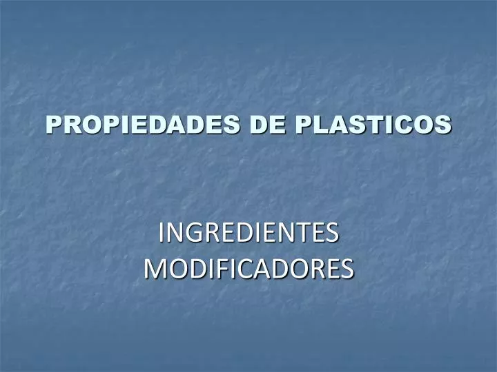 propiedades de plasticos