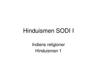 hinduismen sodi i