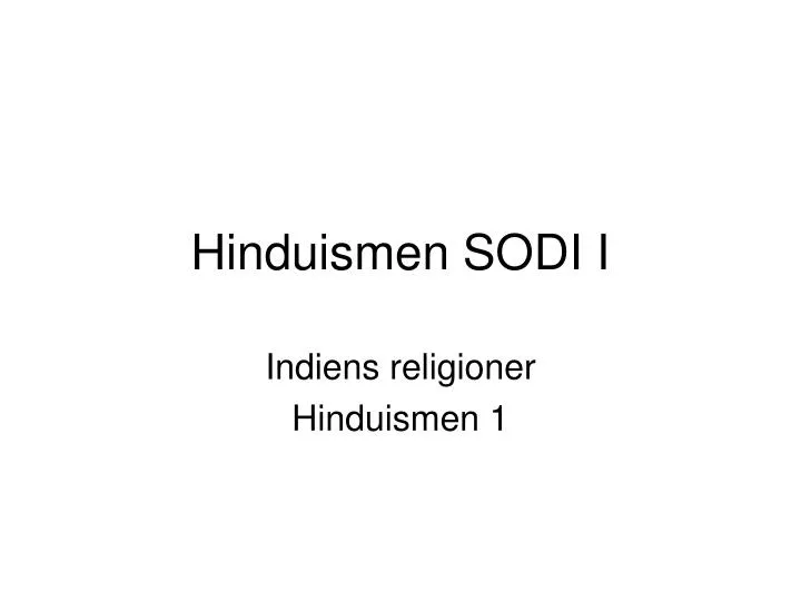 hinduismen sodi i