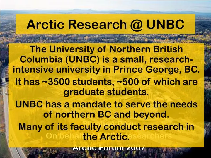 arctic research @ unbc