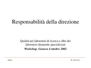 responsabilit della direzione
