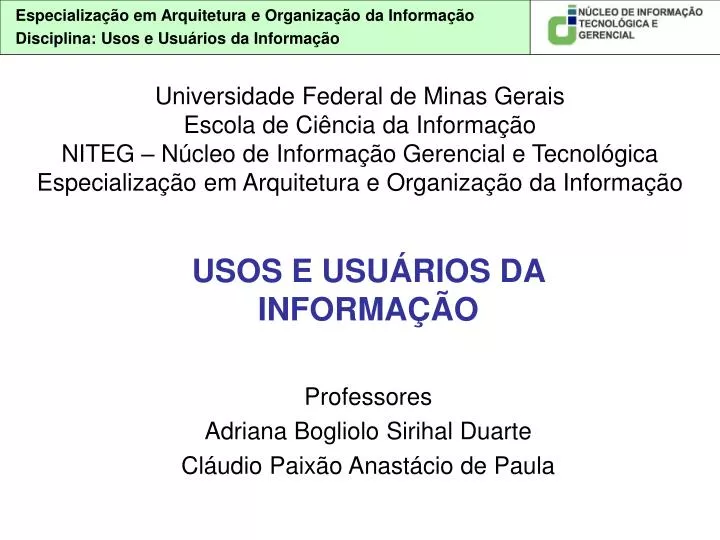 usos e usu rios da informa o