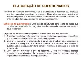 elabora o de question rios