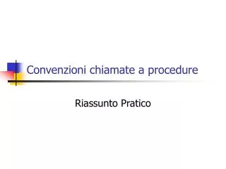 convenzioni chiamate a procedure