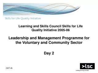 Leadership and Management Programme for the Voluntary and Community Sector