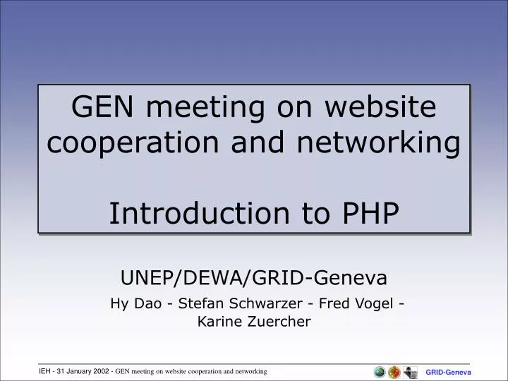 gen meeting on website cooperation and networking introduction to php