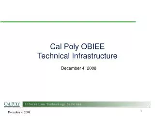 Cal Poly OBIEE Technical Infrastructure