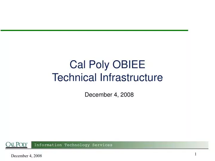 cal poly obiee technical infrastructure