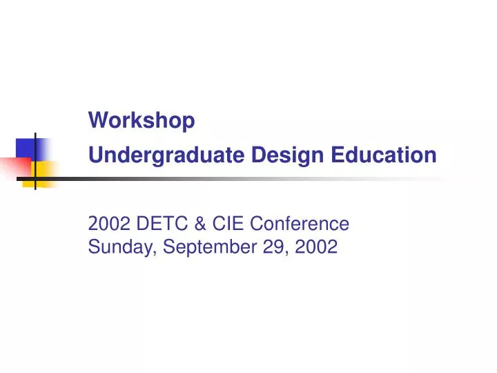 workshop undergraduate design education