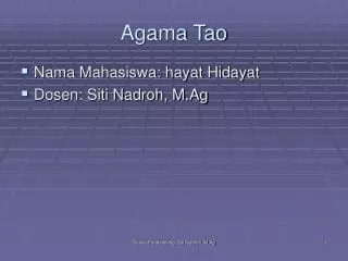 agama tao
