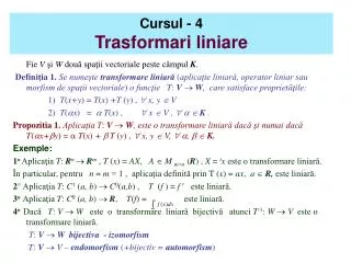 cursul 4 trasformari liniare