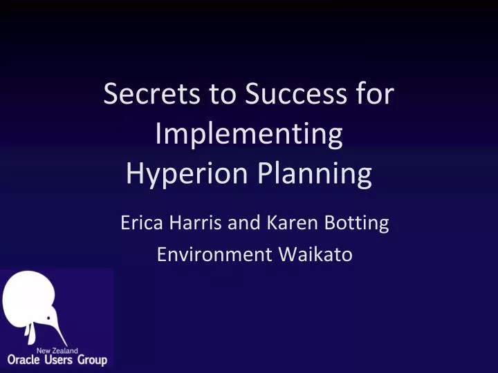secrets to success for implementing hyperion planning