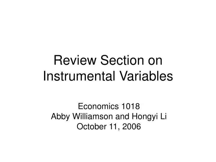 review section on instrumental variables
