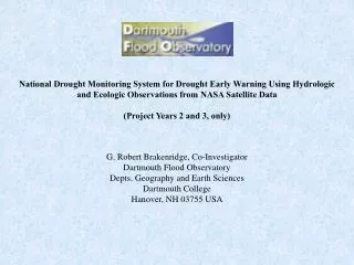 DFO Contributions to the National Drought Monitor