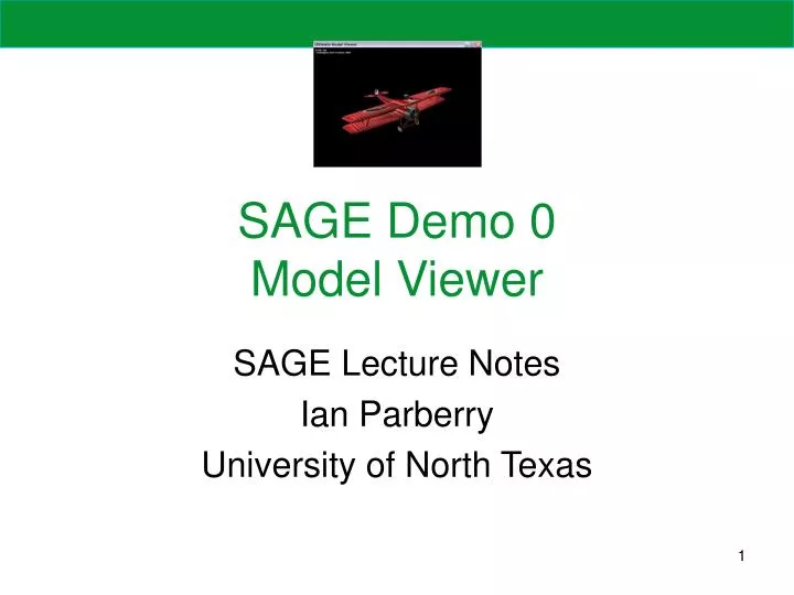 sage demo 0 model viewer