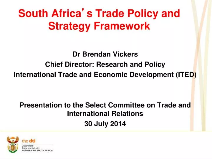 south africa s trade policy and strategy framework