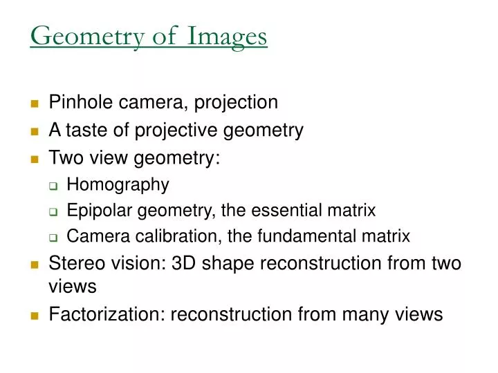 geometry of images