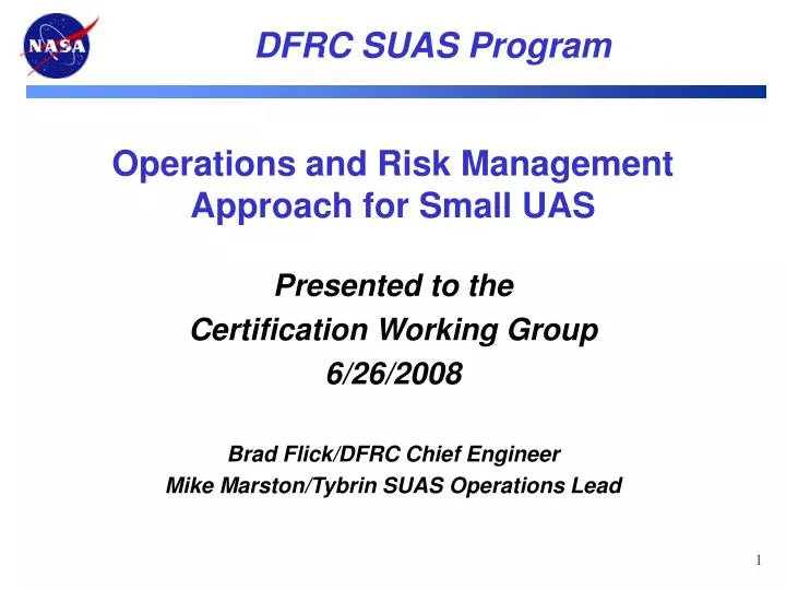 operations and risk management approach for small uas