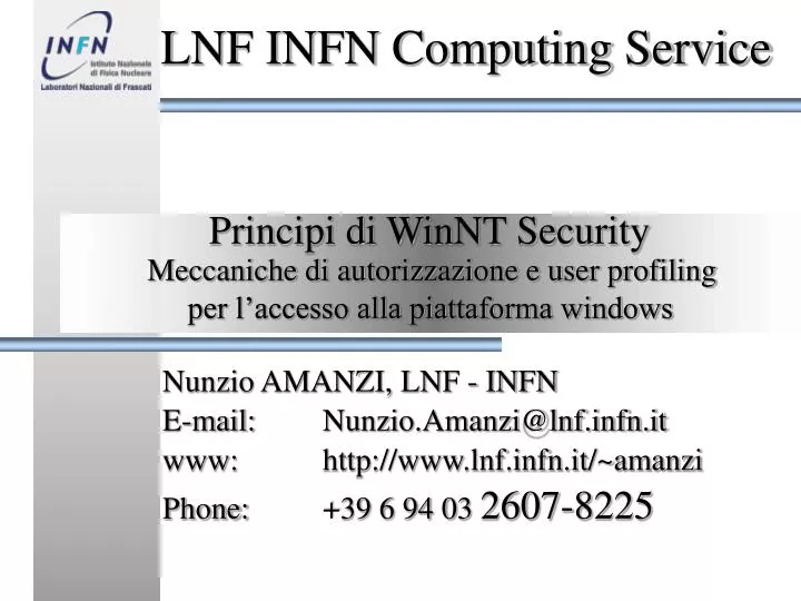 principi di winnt security