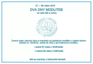 dva dny modliteb za na e d ti a rodiny