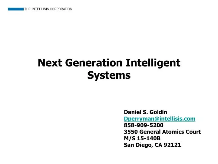 next generation intelligent systems