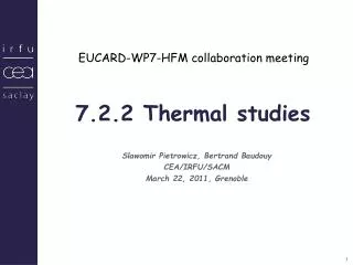 7. 2.2 Thermal studies