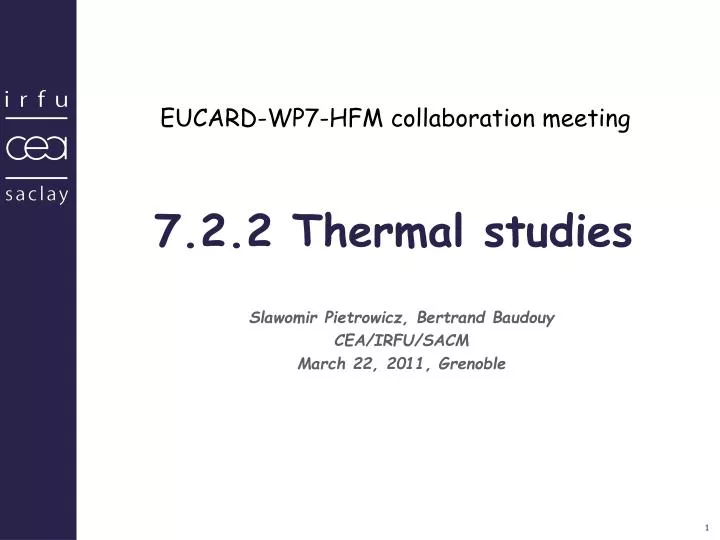 7 2 2 thermal studies