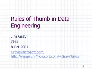 Rules of Thumb in Data Engineering