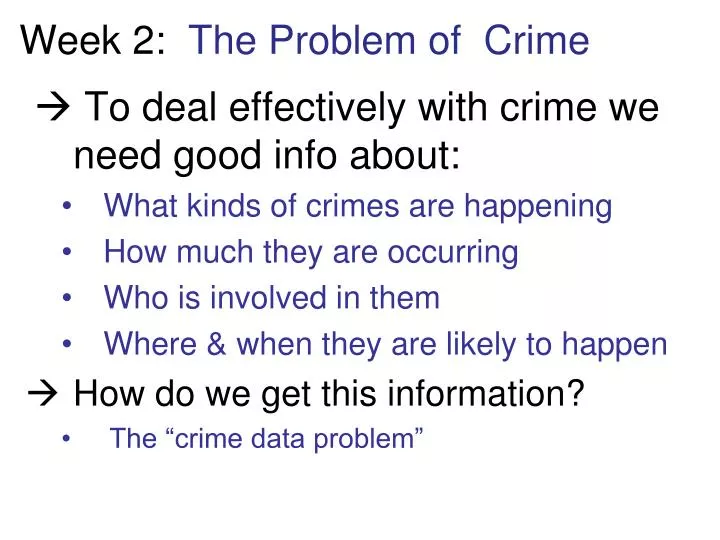 week 2 the problem of crime