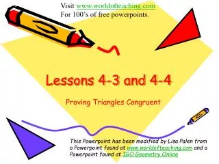 Lessons 4-3 and 4-4