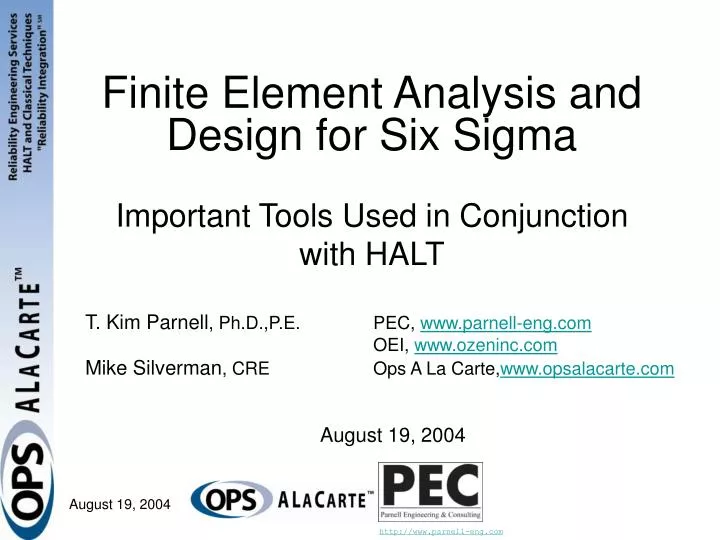 finite element analysis and design for six sigma