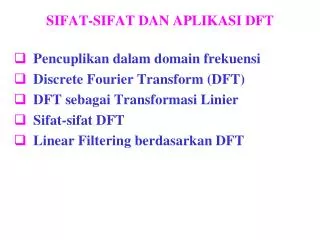sifat sifat dan aplikasi dft
