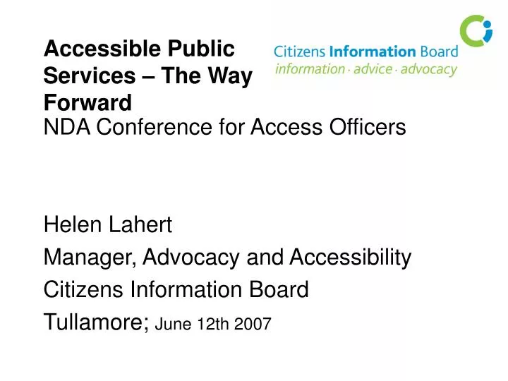 accessible public services the way forward