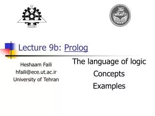 Lecture 9b: Prolog