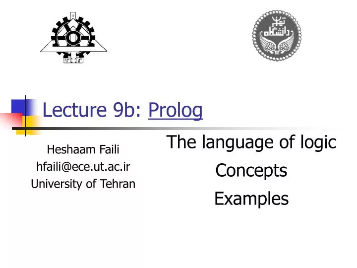 lecture 9b prolog