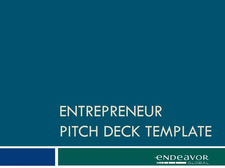 entrepreneur pitch deck template