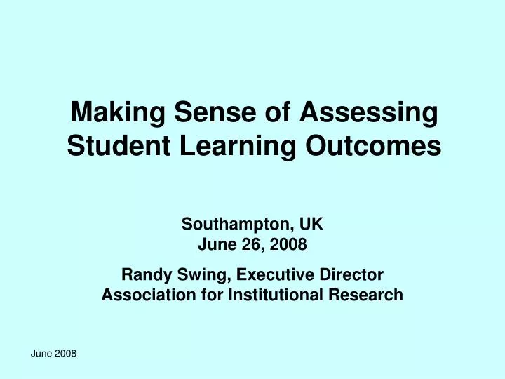 making sense of assessing student learning outcomes