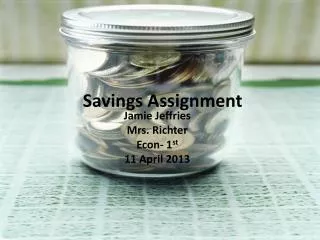 Savings Assignment