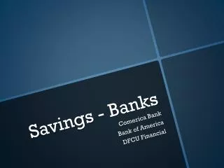 Savings - Banks