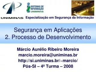 seguran a em aplica es 2 processo de desenvolvimento