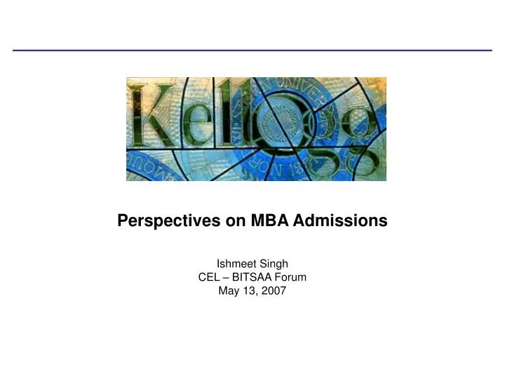 perspectives on mba admissions