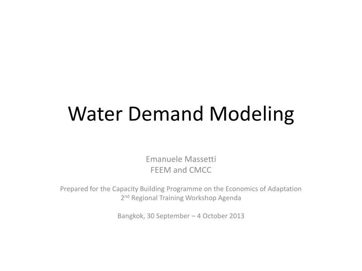 water demand modeling